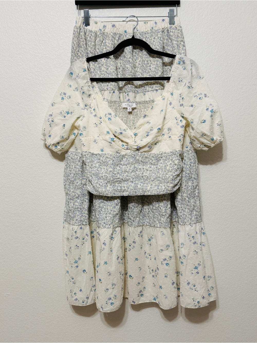 🦋 Kirious LA| Like-New Floral Cottagecore 2 Piece Crop Top Maxi Skirt Set M